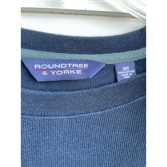 Men's Roundtree & Yorke Sweatshirt navy 2XT 100% Cotton - Picture 3 of 5